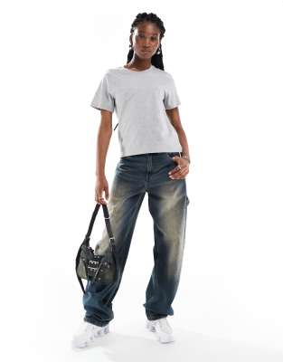 short sleeve t-shirt in gray melange