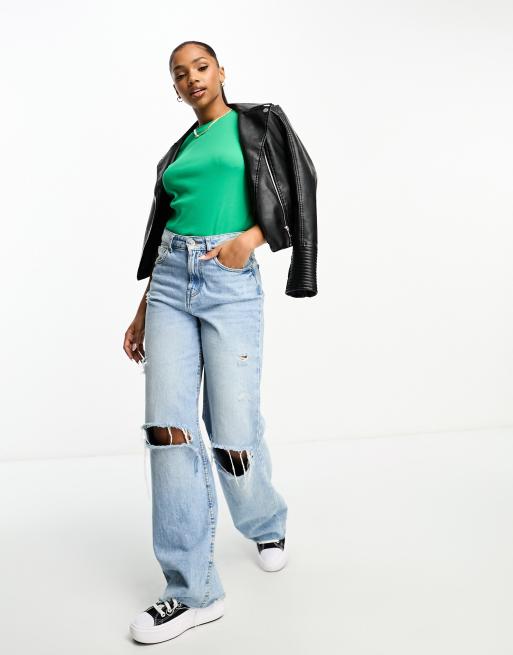 Monki short sleeve t-shirt in green