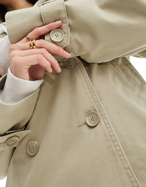 Beige short trench coat on sale womens