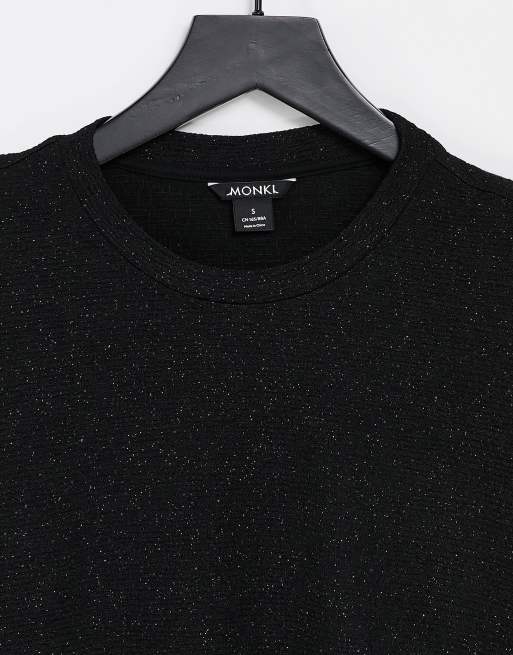 Monki shoulder pad t shirt in black