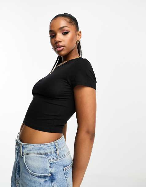 Baby Girl Super Crop Top - Black