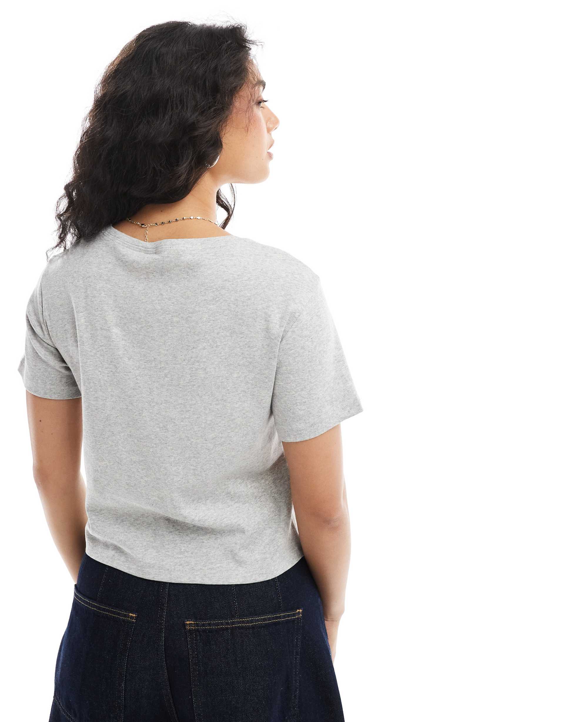 monki shrunken tee in gray heather