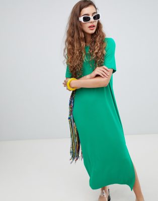 split midi t shirt dress