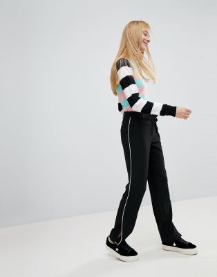 asos side stripe trousers