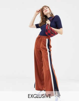 wide leg track pants