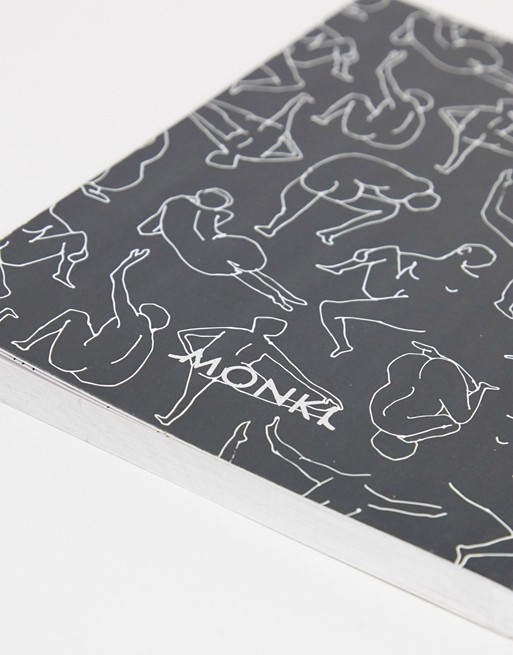 Monki Signe lady print notebook in black
