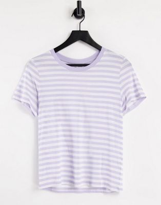 Monki Simba cotton stripe t-shirt in lilac - PURPLE - ASOS Price Checker