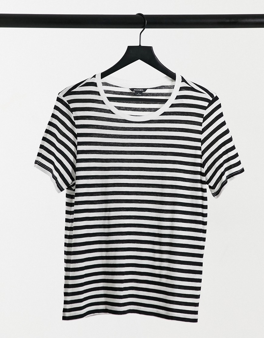 Monki Simba organic cotton striped t-shirt in black and white