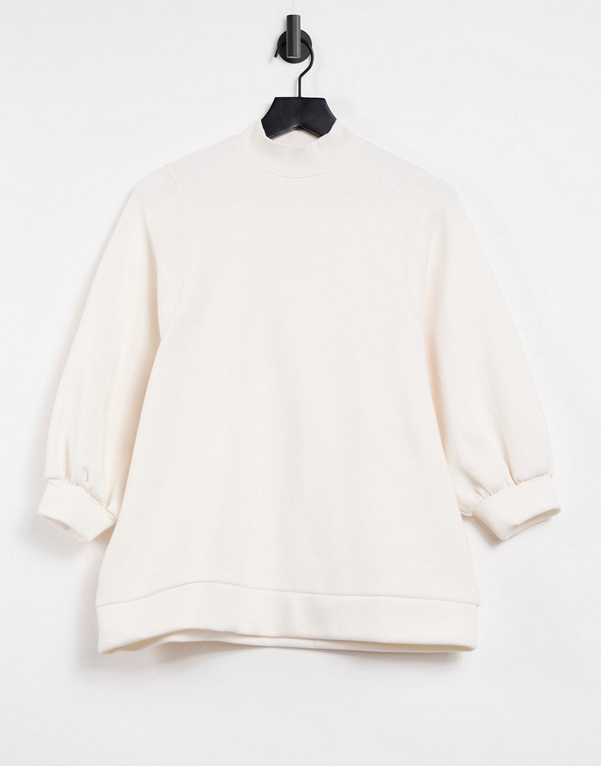 Monki - Simone - Sweatshirt met losvallende mouwen in wit