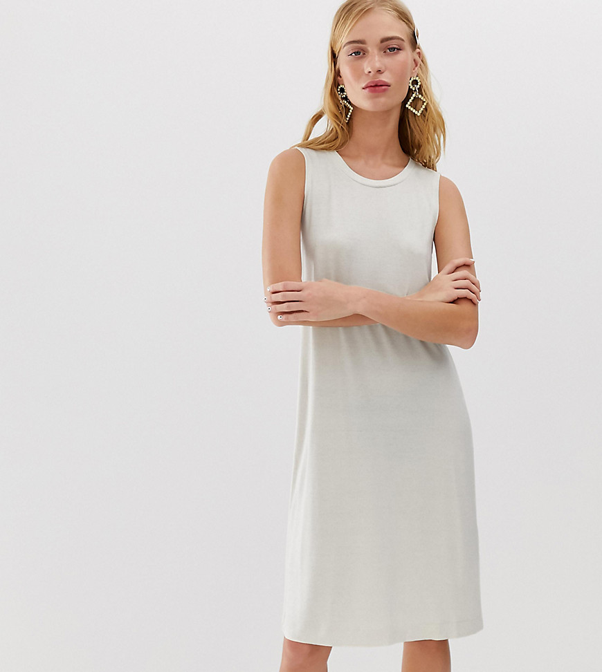 Monki sleeveless jersey mini dress in cream exclusive-White