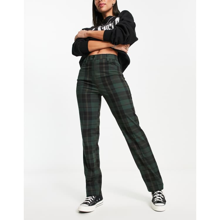 Green checkered sale pants