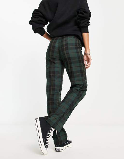 Green tartan best sale pants womens