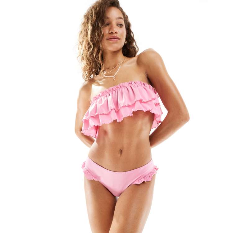 Falciatrice Bcs Mutandine Slip In Raso E Pizzo Rosa/bianco - Foto 10