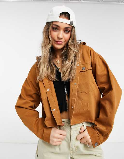 Monki - Sloane - Shacket in bruin, deel van co-ord set