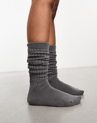 Monki slouch socks in grey