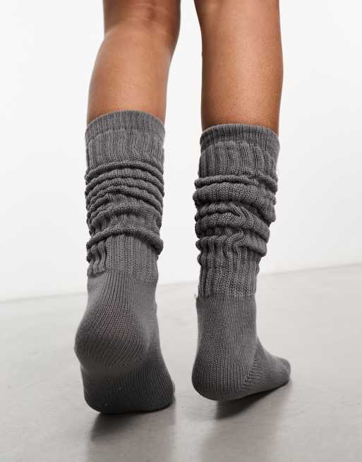 Monki slouch socks in grey, 2 of 4