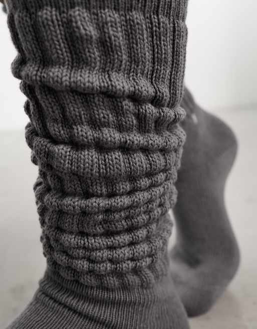 Monki slouch socks in grey, 3 of 4