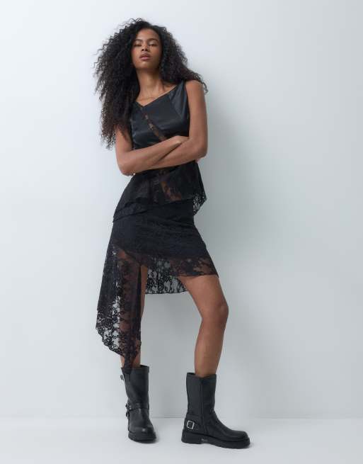 Monki - Sort asymmetrisk blondetop, 2 af 5