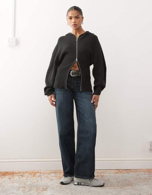 Monki - Sort cardigan med dobbelt lynlås, 2 af 4