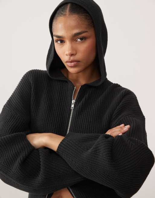 Monki - Sort cardigan med dobbelt lynlås, 4 af 4