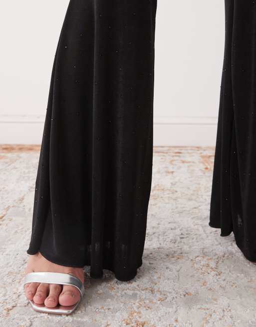 Monki - Sorte bukser med svaj og rhinsten, 5 af 5