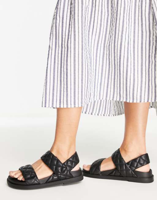 Monki - Sorte vatterede sandaler - BLACK