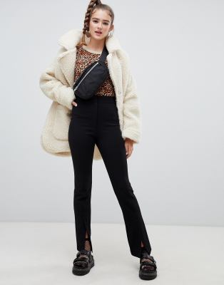 split front flared pants