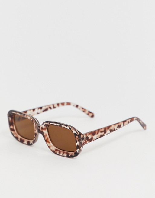 Monki square shape sunglasses in brown tortoise