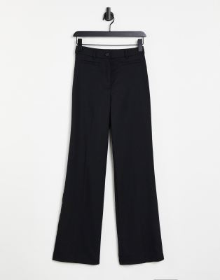Monki Tailored Straight Leg Pants In Black In Black
