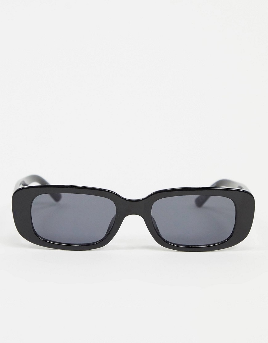 Monki Stine angular cat eye sunglasses in black