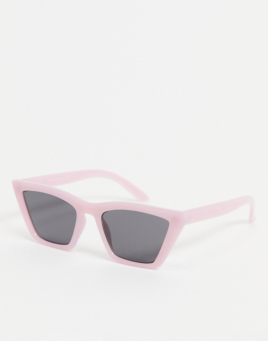 Monki Stine pointed cat eye sunglasses in pink