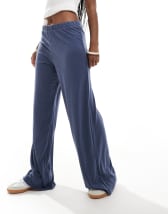 Monki super soft wide leg pants in light gray | ASOS