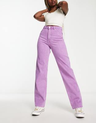 Monki straight leg jeans in lilac | ASOS