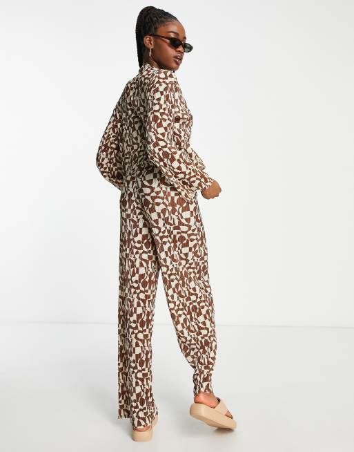 Monki pants in brown leopard print