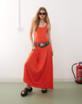 [Monki] Monki strappy floaty maxi dress in red S Red