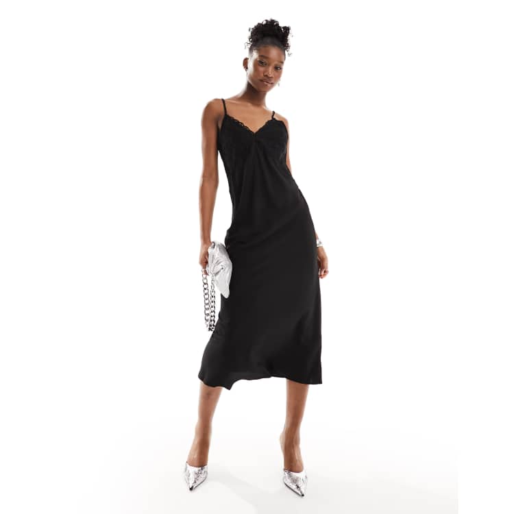 ワンピース ETMON Slip Pintuck Double Strap Dress, Black Designer fashion, Seoul-fully created | W Concept