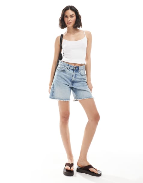 Monki strappy singlet top in white - view 1