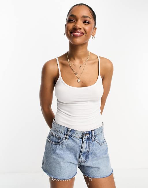 Monki strappy tank top in white | ASOS