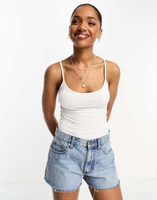 Monki strappy vest top in white