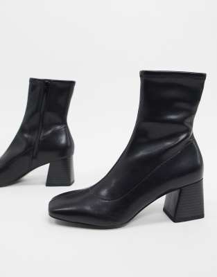 black elastic ankle boots