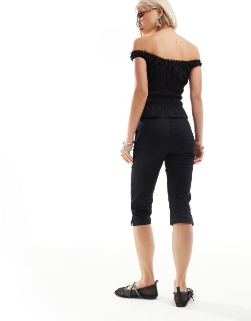 Stretch Pants with a Sheen - Black - Ladies