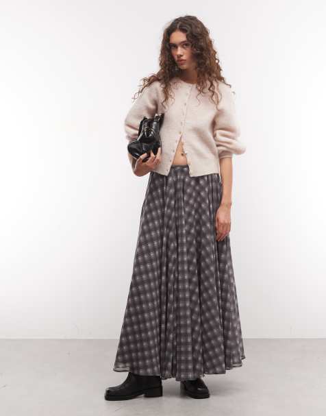 Monki Strickjacke aus Mohair-Mix mit Ballonärmeln in staubigem Maulwurfbraun - view 1