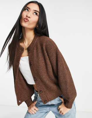 Monki - Strickjacke in Braun - BROWN