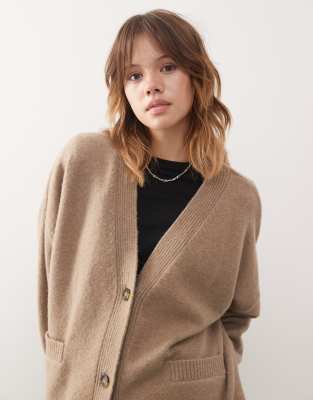 Monki - Strickjacke in Braun-Brown