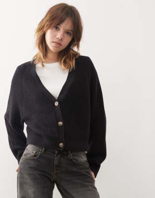 Monki - Strickjacke in Schwarz