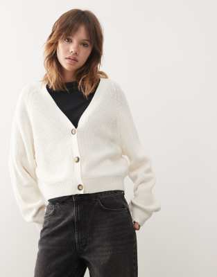 Monki - Strickjacke in Weiß