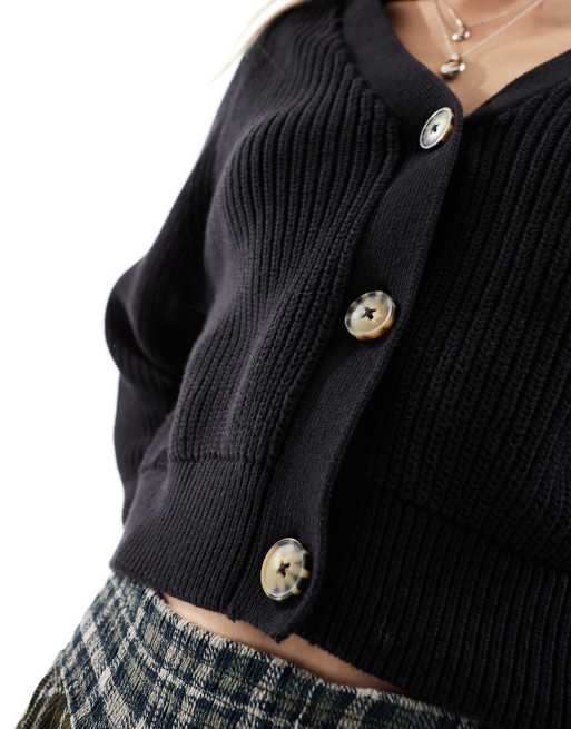 Monki - Strikket cardigan i sort, 3 af 4