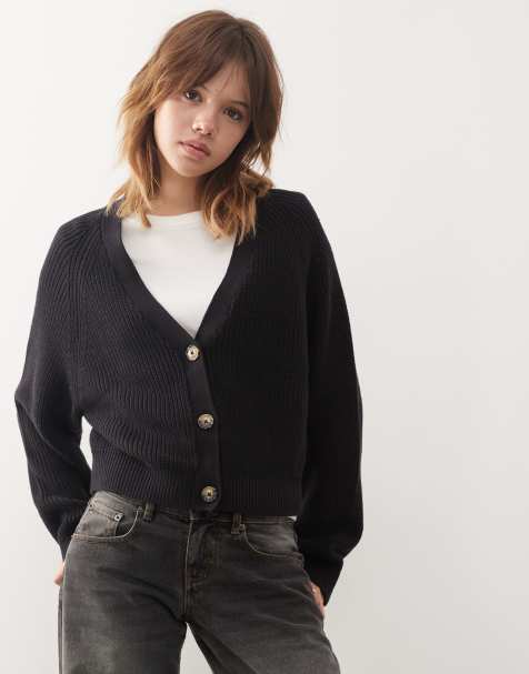 Monki - Strikket cardigan i sort - view 1