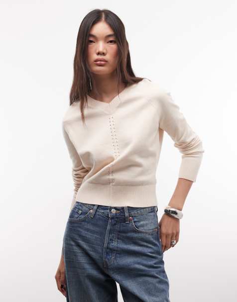 Monki striktrøje i beige - view 1