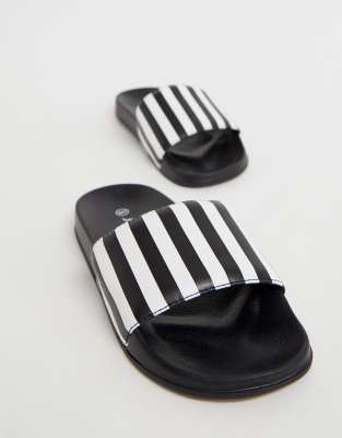 black and white striped sliders